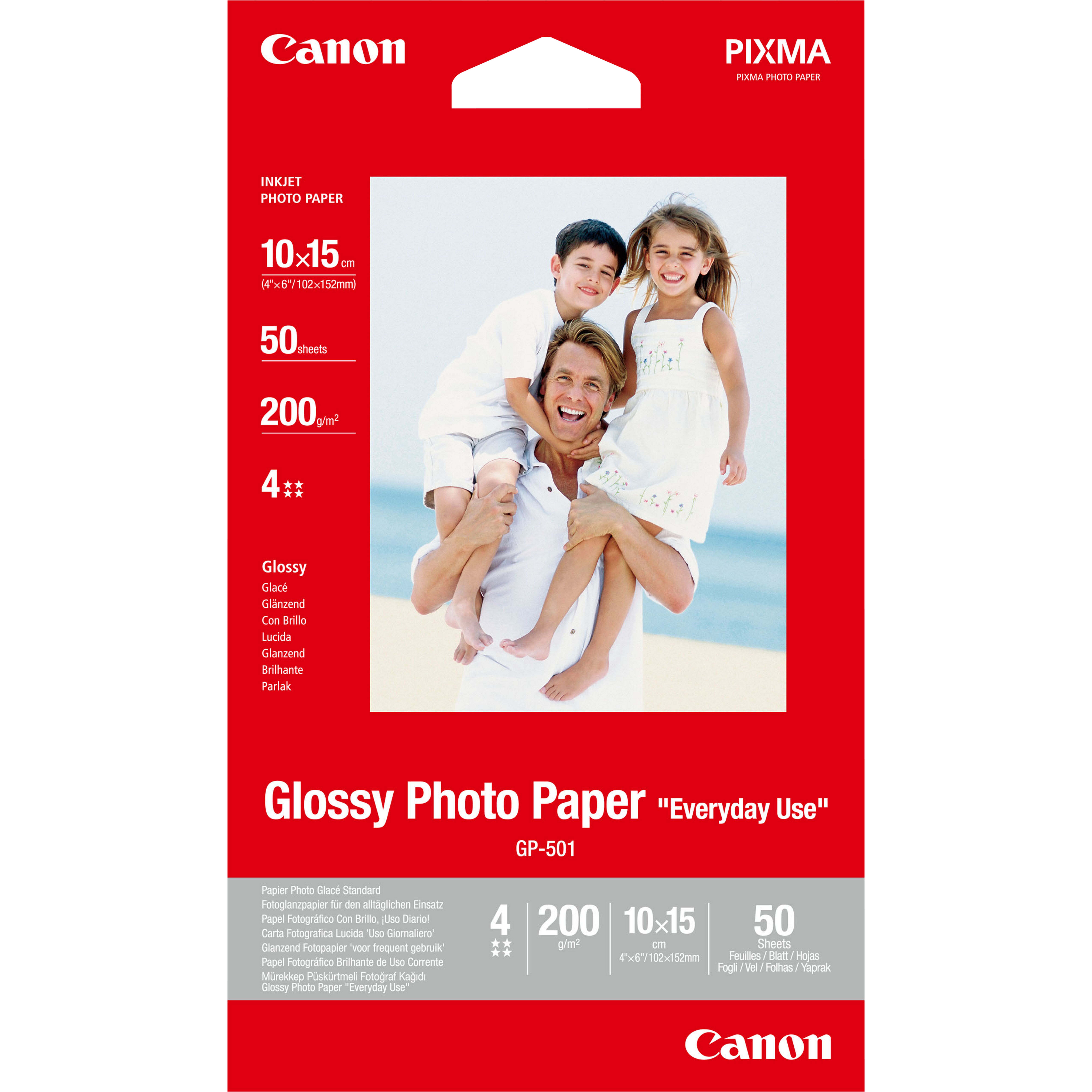 ORIGINALE Canon Carta Bianco 0775B081 GP-501 Carta fotografica Glossy GP-501 4x6 - 50 fogli ORIGINALE Canon Carta Bianco 0775B081 GP-501 Carta fotografica Glossy GP-501 4x6 - 50 fogli