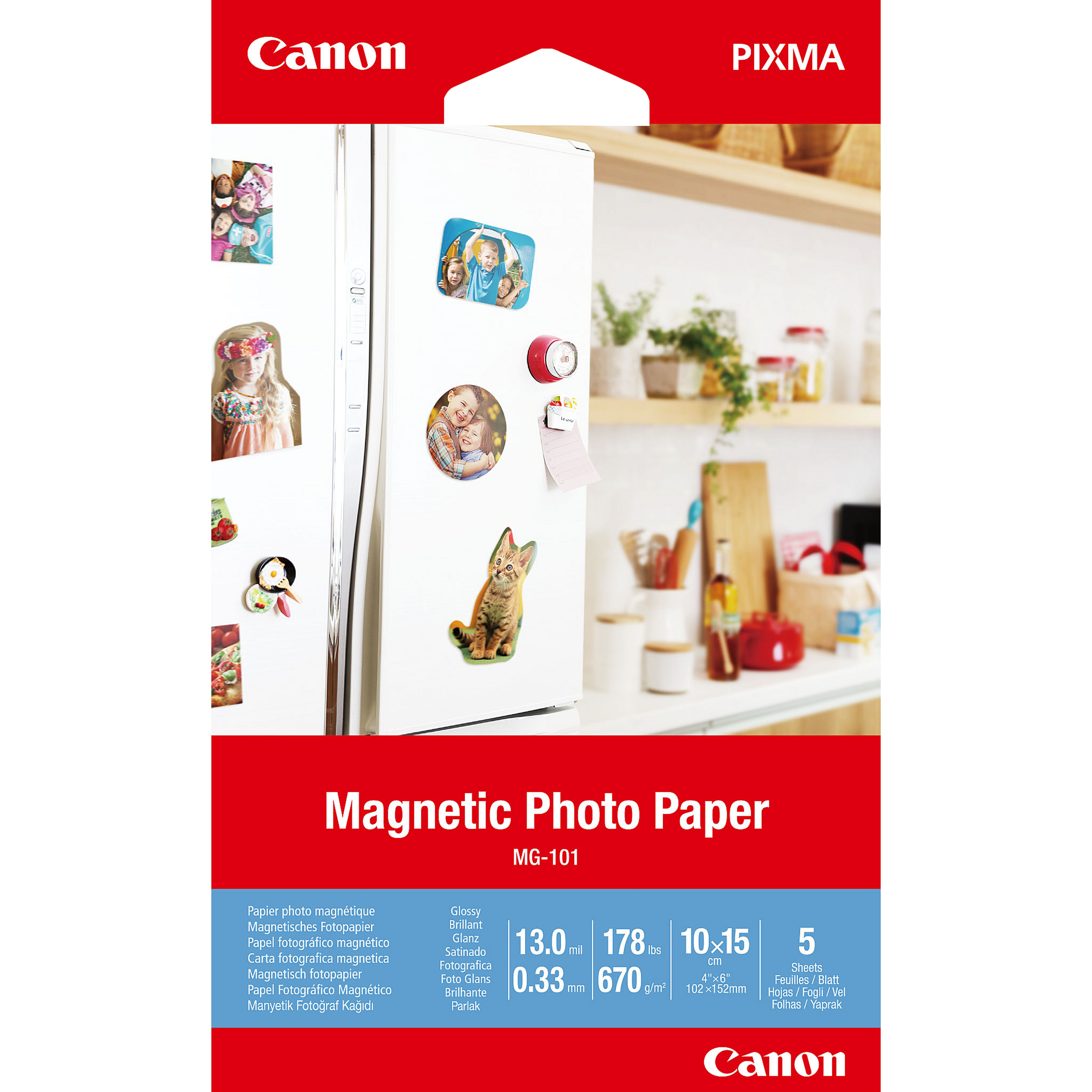 ORIGINALE Canon Carta Bianco 3634C002 MG-101 A6 Carta fotografica magnetica 10 x 15 cm 5 fogli 670 g/m?. ORIGINALE Canon Carta Bianco 3634C002 MG-101 A6 Carta fotografica magnetica 10 x 15 cm 5 fogli 670 g/m?.