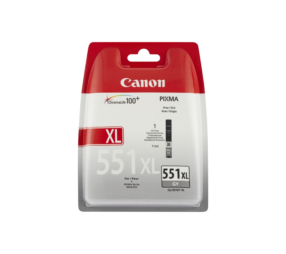 ORIGINALE Canon Cartuccia d'inchiostro Grigio CLI-551GY XL 6447B001 275 pagine 11ml Cartuccie d?inchiostro ORIGINALE Canon Cartuccia d'inchiostro Grigio CLI-551GY XL 6447B001 275 pagine 11ml Cartuccie d?inchiostro