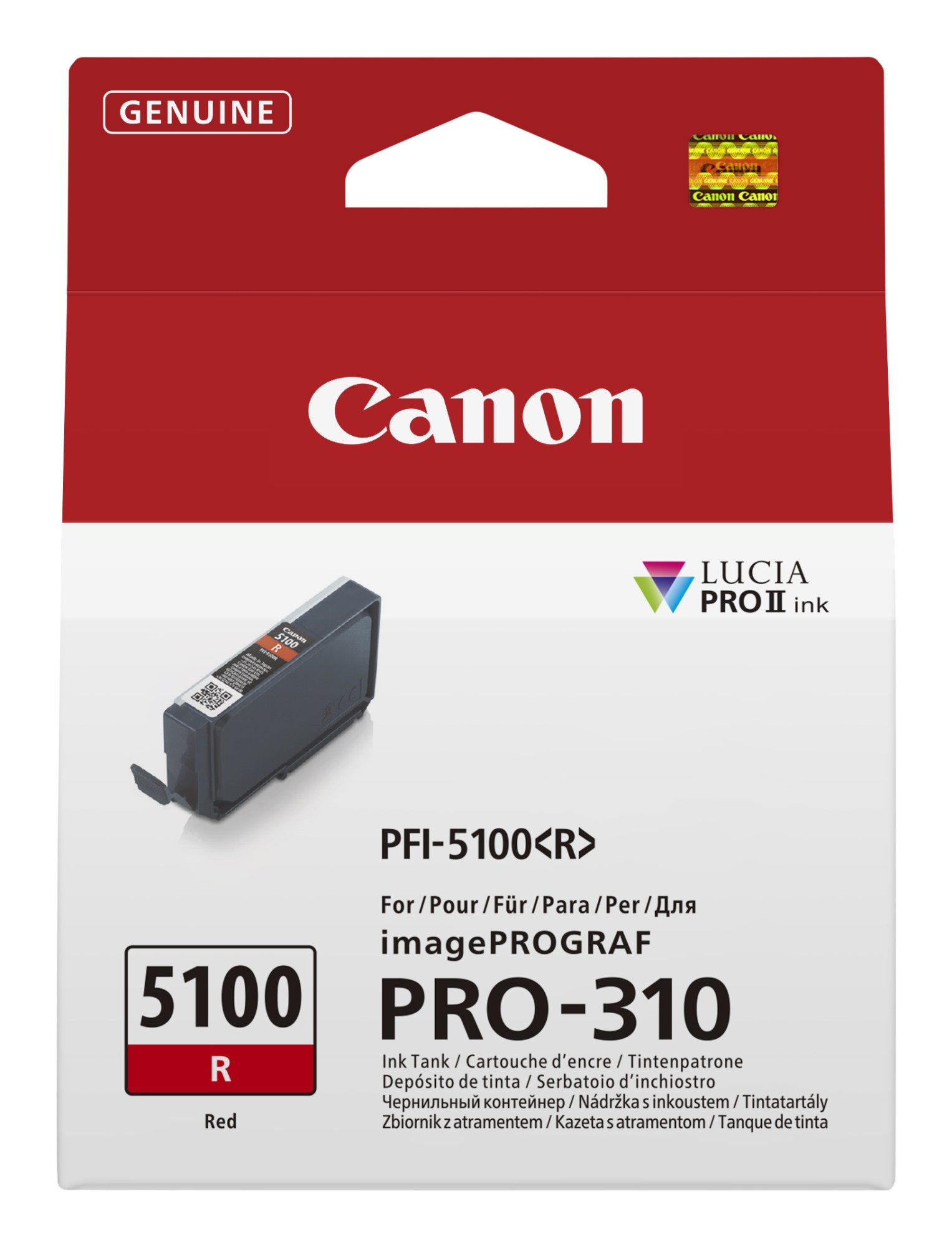 ORIGINALE Canon Cartuccia d'inchiostro Rosso PFI-5100r 6958C001 14ml ORIGINALE Canon Cartuccia d'inchiostro Rosso PFI-5100r 6958C001 14ml