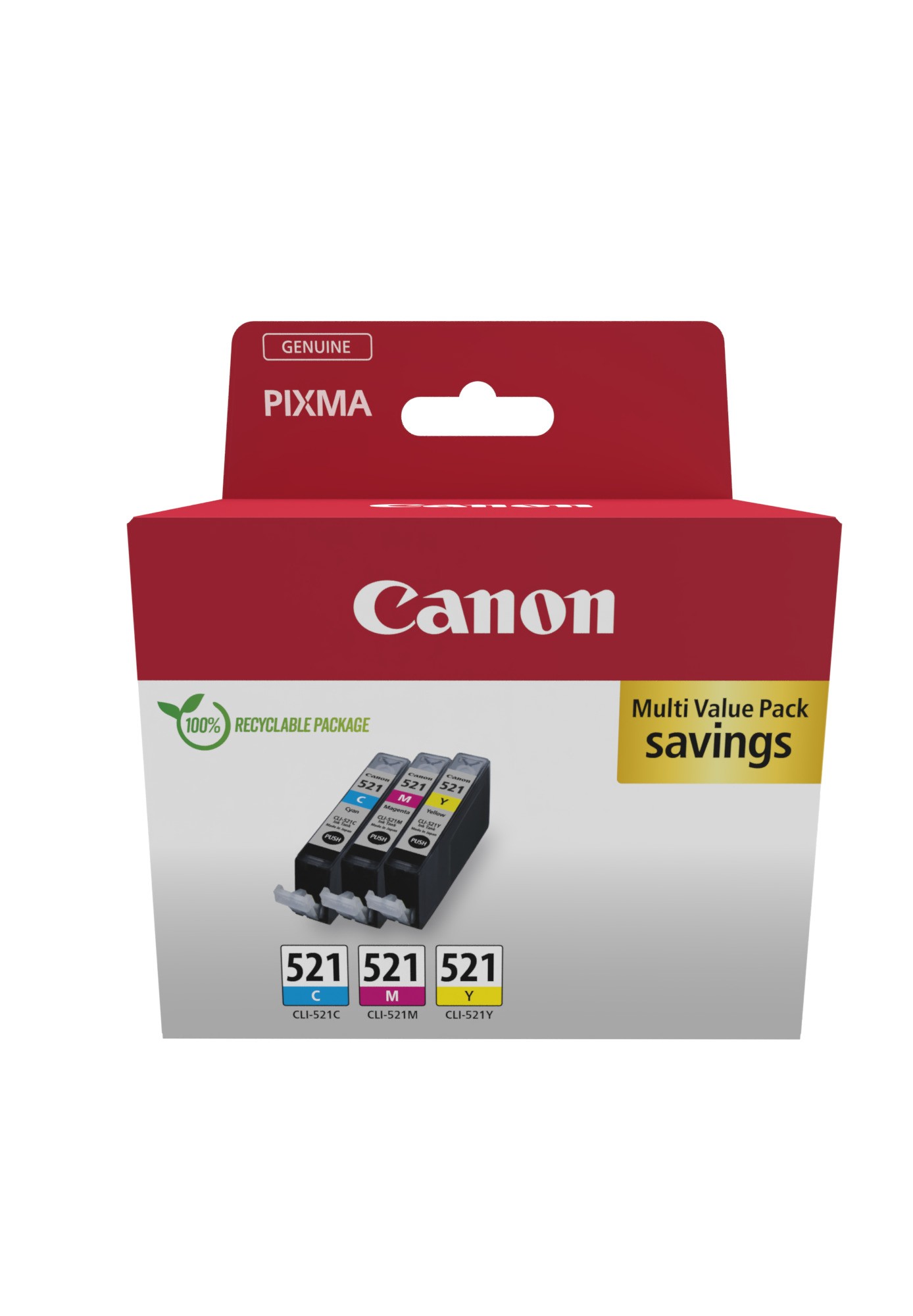ORIGINALE Canon Multipack ciano / magenta / giallo CLI-521 2934B015