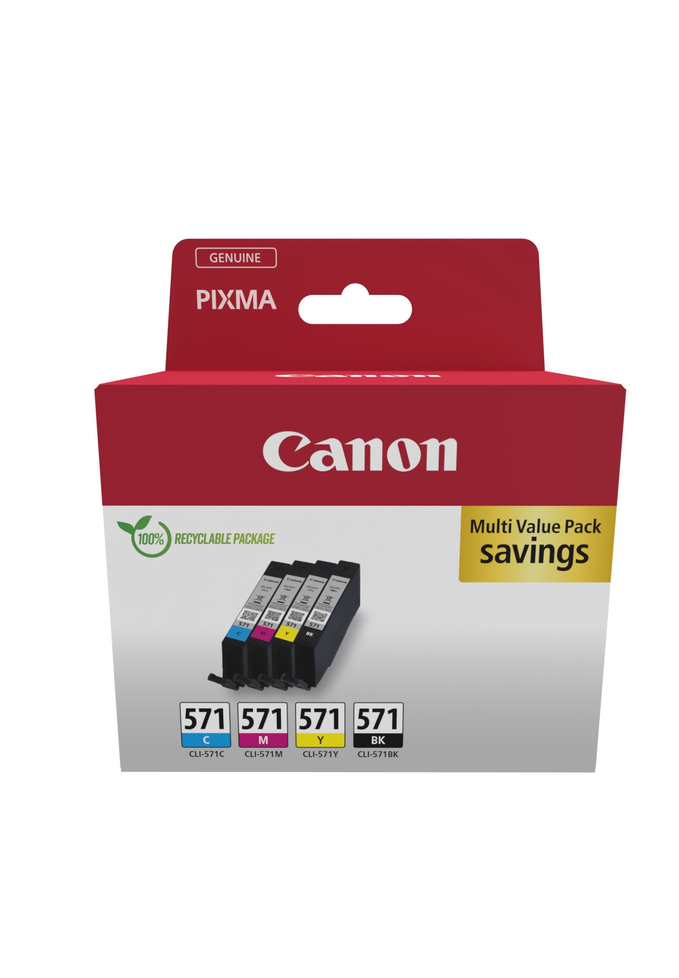 ORIGINALE Canon Multipack nero / ciano / magenta / giallo CLI-571 0386C008 ORIGINALE Canon Multipack nero / ciano / magenta / giallo CLI-571 0386C008