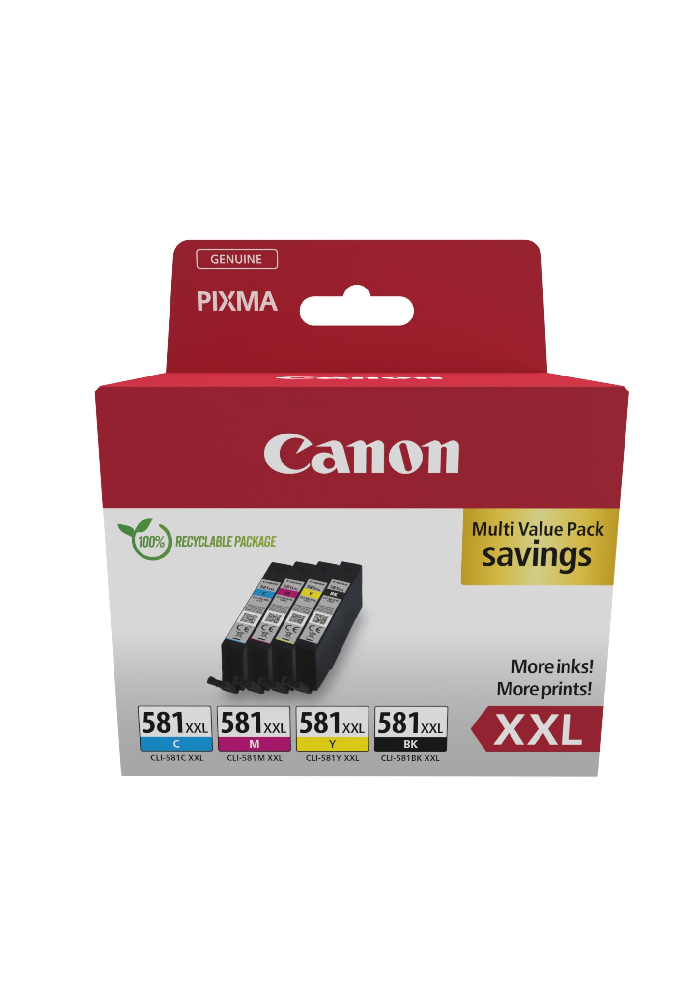 ORIGINALE Canon Multipack nero / ciano / magenta / giallo CLI-581 XXL 1998C007 8764 pagine ORIGINALE Canon Multipack nero / ciano / magenta / giallo CLI-581 XXL 1998C007 8764 pagine