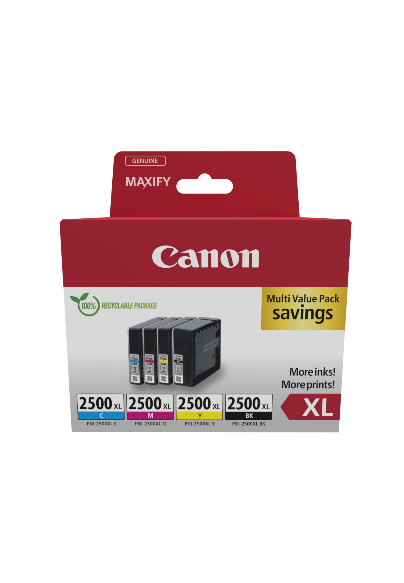 ORIGINALE Canon Multipack nero / ciano / magenta / giallo PGI-2500 XL 9254B010 7070 pagine