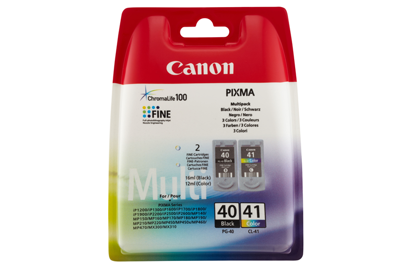 ORIGINALE Canon Multipack nero / differenti colori PG-40+CL-41 MCVP 0615B043 728 pagine Cartuccia d'inchiostro Multipack PG-40/CL-41 C/M/Y ORIGINALE Canon Multipack nero / differenti colori PG-40+CL-41 MCVP 0615B043 728 pagine Cartuccia d'inchiostro Multipack PG-40/CL-41 C/M/Y
