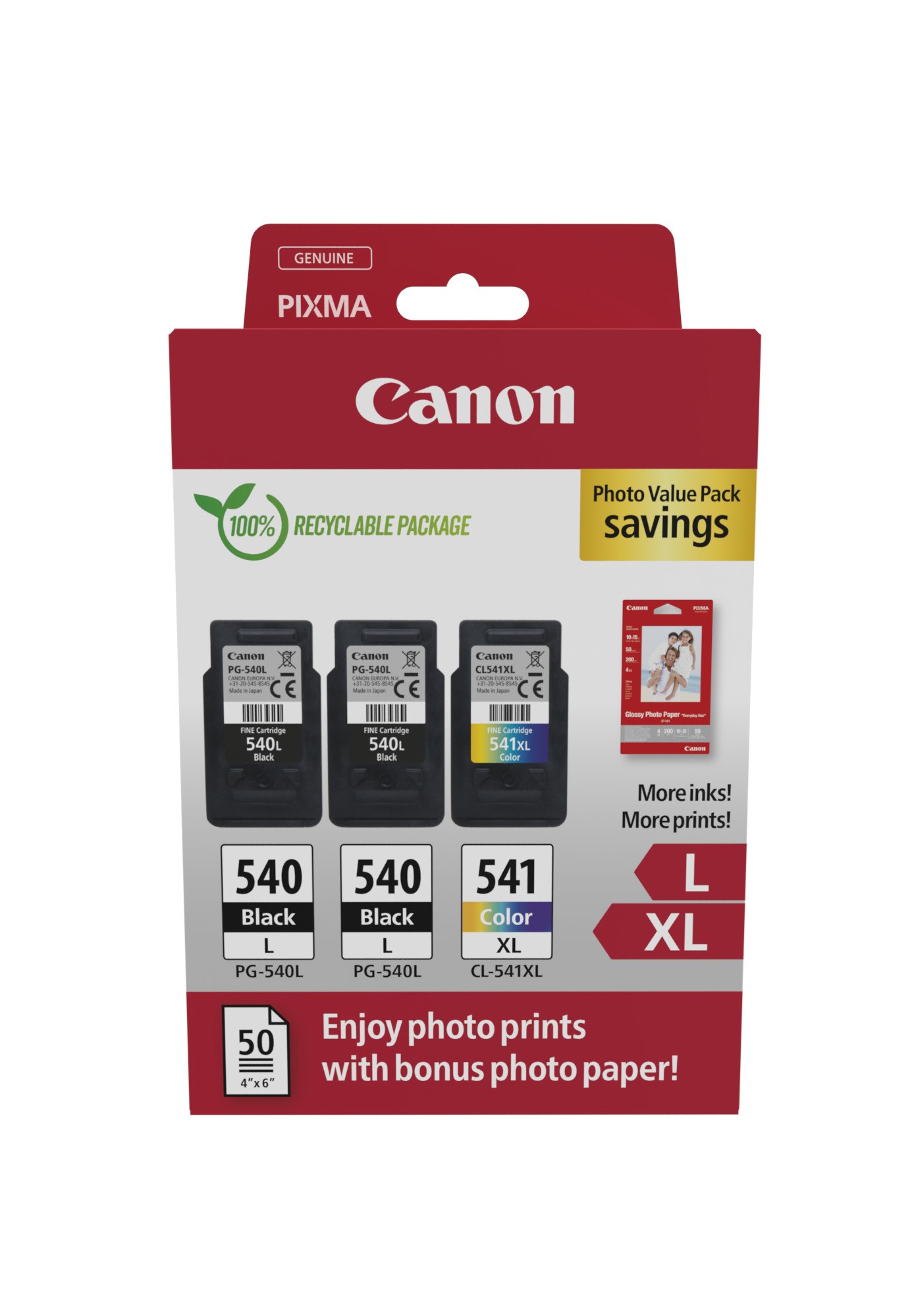 ORIGINALE Canon Multipack nero / differenti colori PG-540L+CL-541XL 5224B017 700 pagine