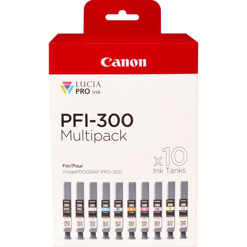 ORIGINALE Canon Multipack Nero (opaco) / Nero (Foto) / ciano / magenta / giallo / ciano / magenta / Rosso / Grigio / Trasparente PFI-300 10 Tintentanks 4192C008 ORIGINALE Canon Multipack Nero (opaco) / Nero (Foto) / ciano / magenta / giallo / ciano / magenta / Rosso / Grigio / Trasparente PFI-300 10 Tintentanks 4192C008