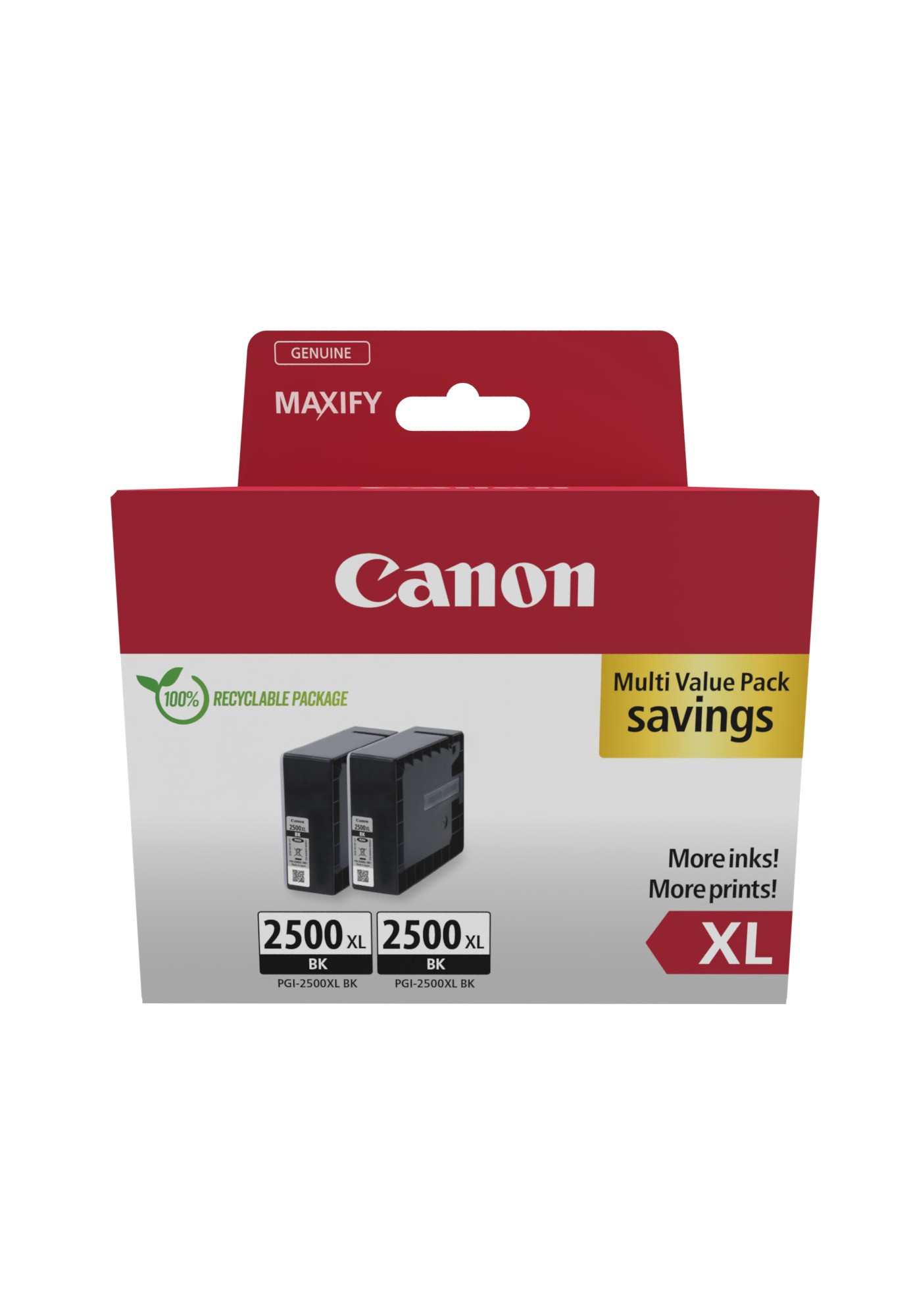 ORIGINALE Canon Multipack nero PGI-2500BK XL 9254B011 2500 pagine