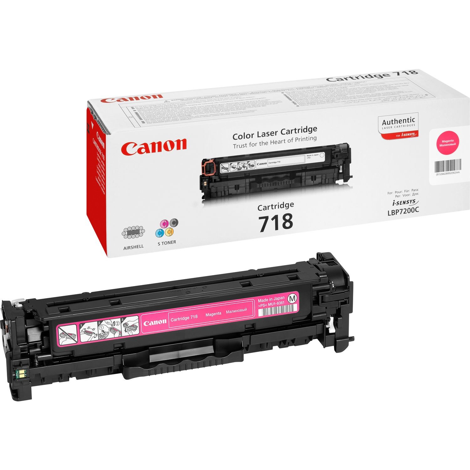 ORIGINALE Canon toner magenta 718 M 2660B002 2900 pagine ORIGINALE Canon toner magenta 718 M 2660B002 2900 pagine