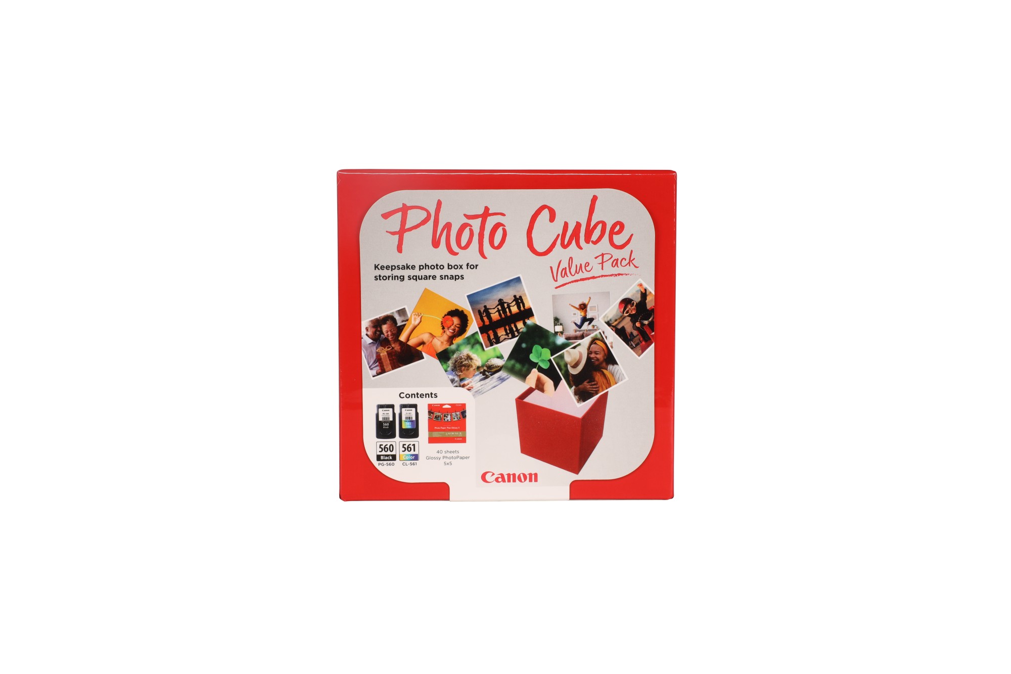 ORIGINALE Canon Value Pack nero / differenti colori PG-560+CL-561 Photo Cube + 13x13 cm Photo Paper Plus Glossy II 40 Blatt 360 pagine ORIGINALE Canon Value Pack nero / differenti colori PG-560+CL-561 Photo Cube + 13x13 cm Photo Paper Plus Glossy II 40 Blatt 360 pagine
