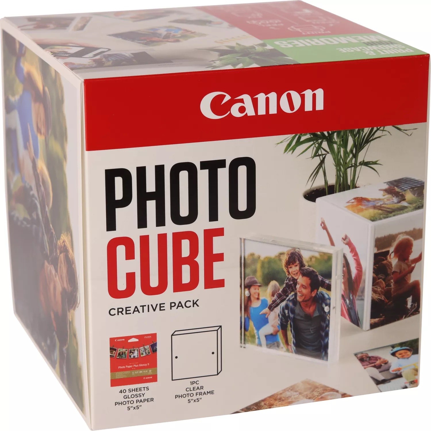ORIGINALE Canon Value Pack Rosa PP-201 5x5 Photo Cube Creative Pack + 13x13 cm Fotopapier 40 fogli ORIGINALE Canon Value Pack Rosa PP-201 5x5 Photo Cube Creative Pack + 13x13 cm Fotopapier 40 fogli