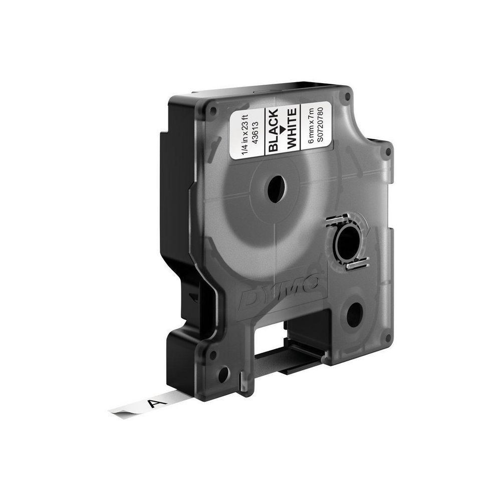 ORIGINALE DYMO Nastro Nero su bianco S0720780 43613 6mm x 7m nastro standard D1