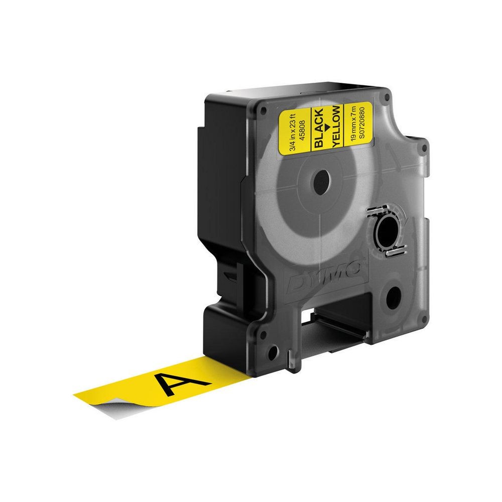 ORIGINALE DYMO Nastro Nero su giallo S0720880 45808 19mm x 7m Standard-D1-ruolo