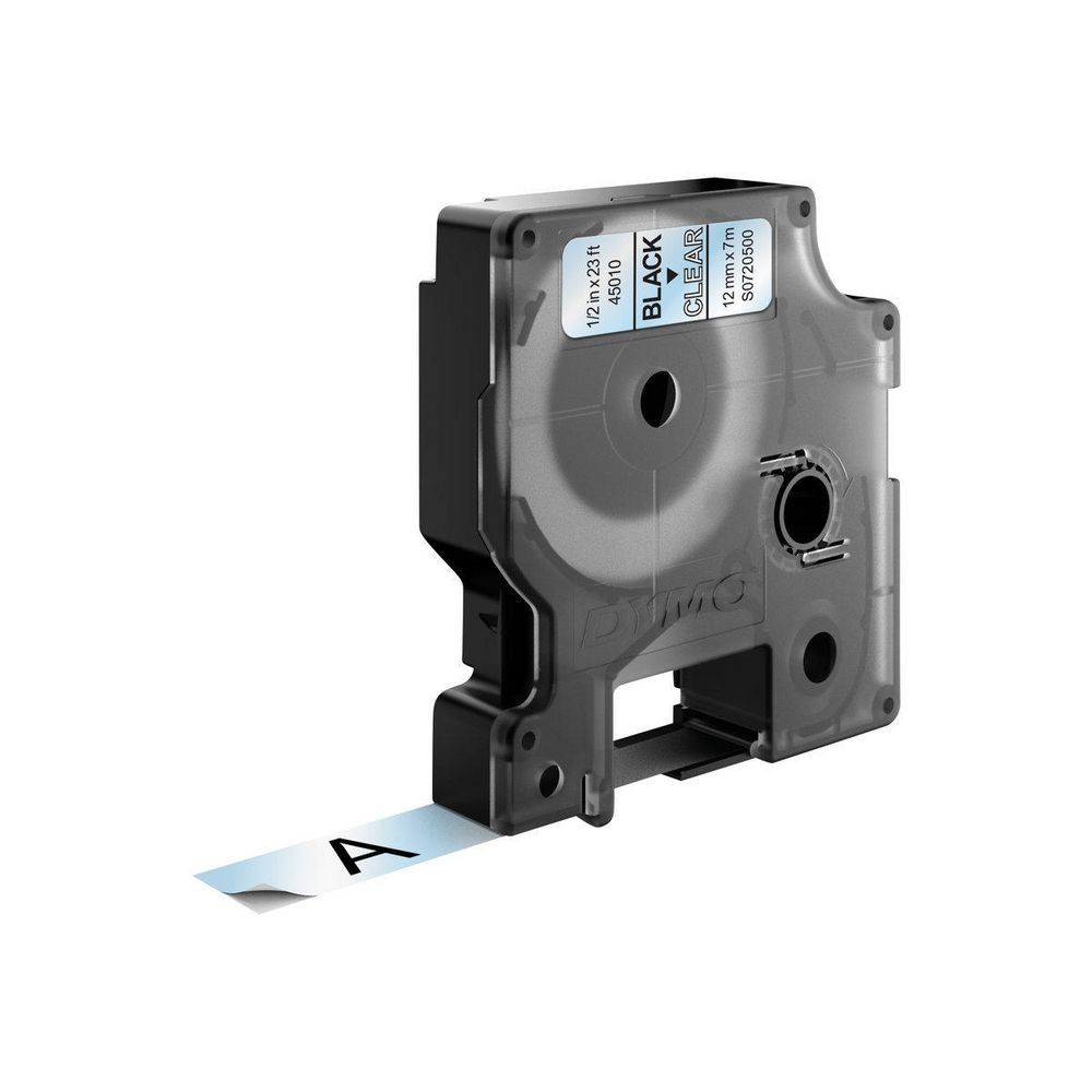 ORIGINALE DYMO Nastro Nero su trasparente S0720500 45010 12mm x 7m Standard-D1-ruolo