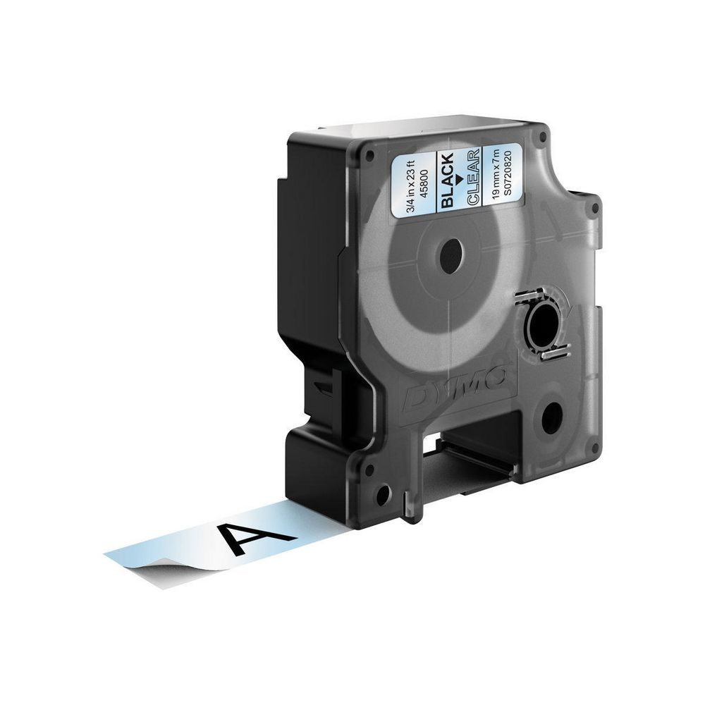 ORIGINALE DYMO Nastro Nero su trasparente S0720820 45800 19mm x 7m Standard-D1-ruolo