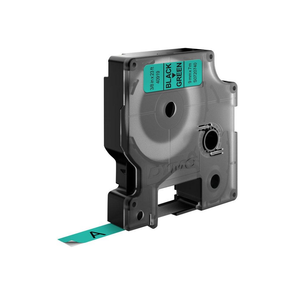 ORIGINALE DYMO Nastro Nero su verde S0720740 40919 9mm x 7m nastro standard D1