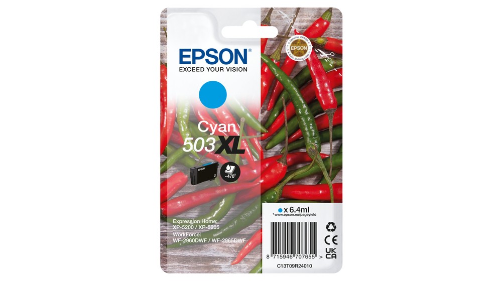 ORIGINALE Epson Cartuccia d'inchiostro ciano C13T09R24010 503 XL 470 pagine 64ml ORIGINALE Epson Cartuccia d'inchiostro ciano C13T09R24010 503 XL 470 pagine 64ml