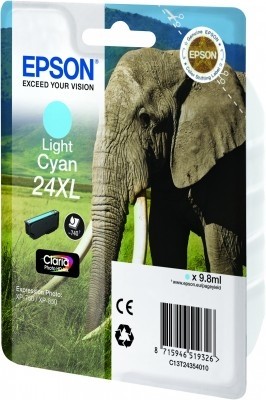ORIGINALE Epson Cartuccia d'inchiostro ciano (chiaro) C13T24354012 24 XL 740 pagine 98ml XL ORIGINALE Epson Cartuccia d'inchiostro ciano (chiaro) C13T24354012 24 XL 740 pagine 98ml XL