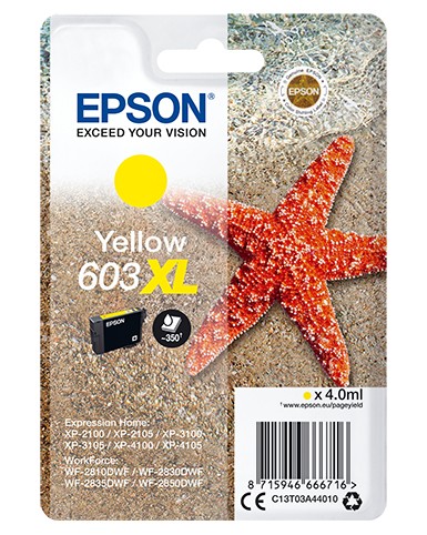 ORIGINALE Epson Cartuccia d'inchiostro giallo C13T03A44010 603XL 350 pagine
