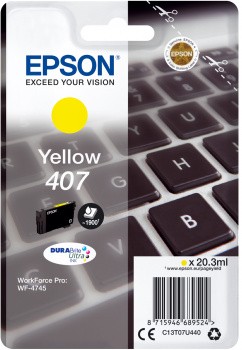 ORIGINALE Epson Cartuccia d'inchiostro giallo C13T07U440 407 1900 pagine 203ml ORIGINALE Epson Cartuccia d'inchiostro giallo C13T07U440 407 1900 pagine 203ml