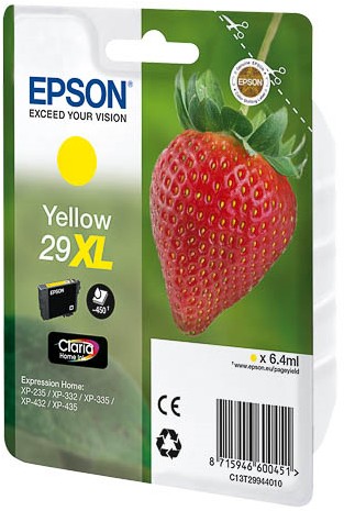 ORIGINALE Epson Cartuccia d'inchiostro giallo C13T29944012 29 XL 450 pagine 64ml XL ORIGINALE Epson Cartuccia d'inchiostro giallo C13T29944012 29 XL 450 pagine 64ml XL