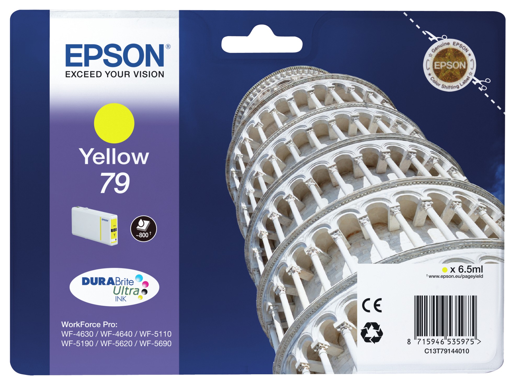 ORIGINALE Epson Cartuccia d'inchiostro giallo C13T79144010 79 800 pagine 65ml 79 ORIGINALE Epson Cartuccia d'inchiostro giallo C13T79144010 79 800 pagine 65ml 79