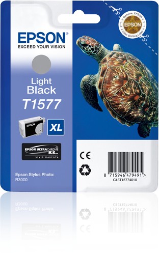 ORIGINALE Epson Cartuccia d'inchiostro lightblack C13T15774010 T1577 XL 23000 pagine 259ml ORIGINALE Epson Cartuccia d'inchiostro lightblack C13T15774010 T1577 XL 23000 pagine 259ml