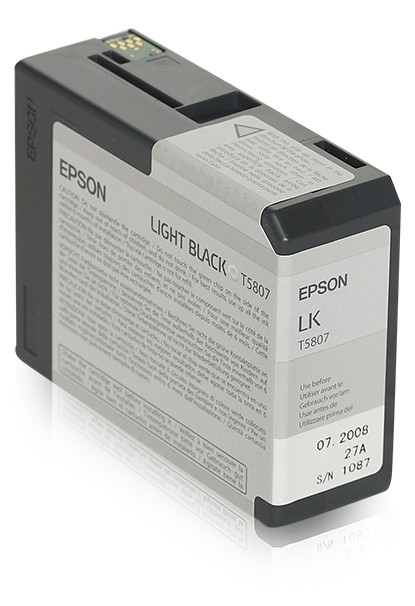 ORIGINALE Epson Cartuccia d'inchiostro lightblack C13T580700 T5807 80ml ORIGINALE Epson Cartuccia d'inchiostro lightblack C13T580700 T5807 80ml