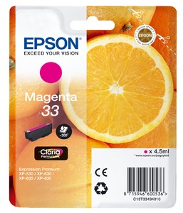 ORIGINALE Epson Cartuccia d'inchiostro magenta C13T33434012 33 300 pagine 45ml