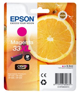 ORIGINALE Epson Cartuccia d'inchiostro magenta C13T33634012 33 XL 650 pagine XL ORIGINALE Epson Cartuccia d'inchiostro magenta C13T33634012 33 XL 650 pagine XL