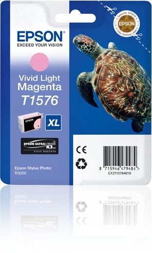 ORIGINALE Epson Cartuccia d'inchiostro magenta (chiaro) C13T15764010 T1576 XL 2300 pagine 259ml ORIGINALE Epson Cartuccia d'inchiostro magenta (chiaro) C13T15764010 T1576 XL 2300 pagine 259ml