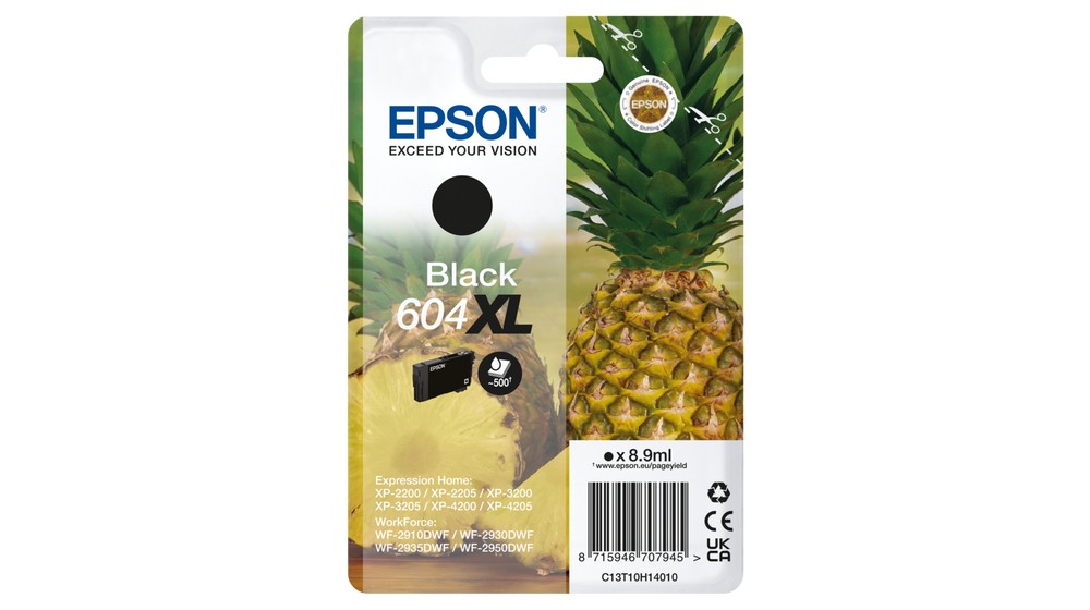 ORIGINALE Epson Cartuccia d'inchiostro nero C13T10H14010 604 XL 500 pagine 89ml