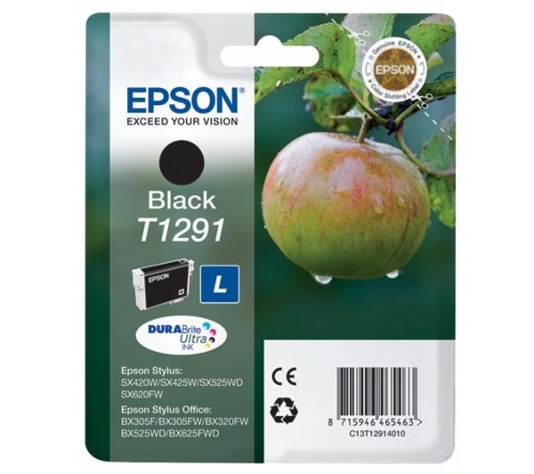 ORIGINALE Epson Cartuccia d'inchiostro nero C13T12914012 T1291 385 pagine 112ml
