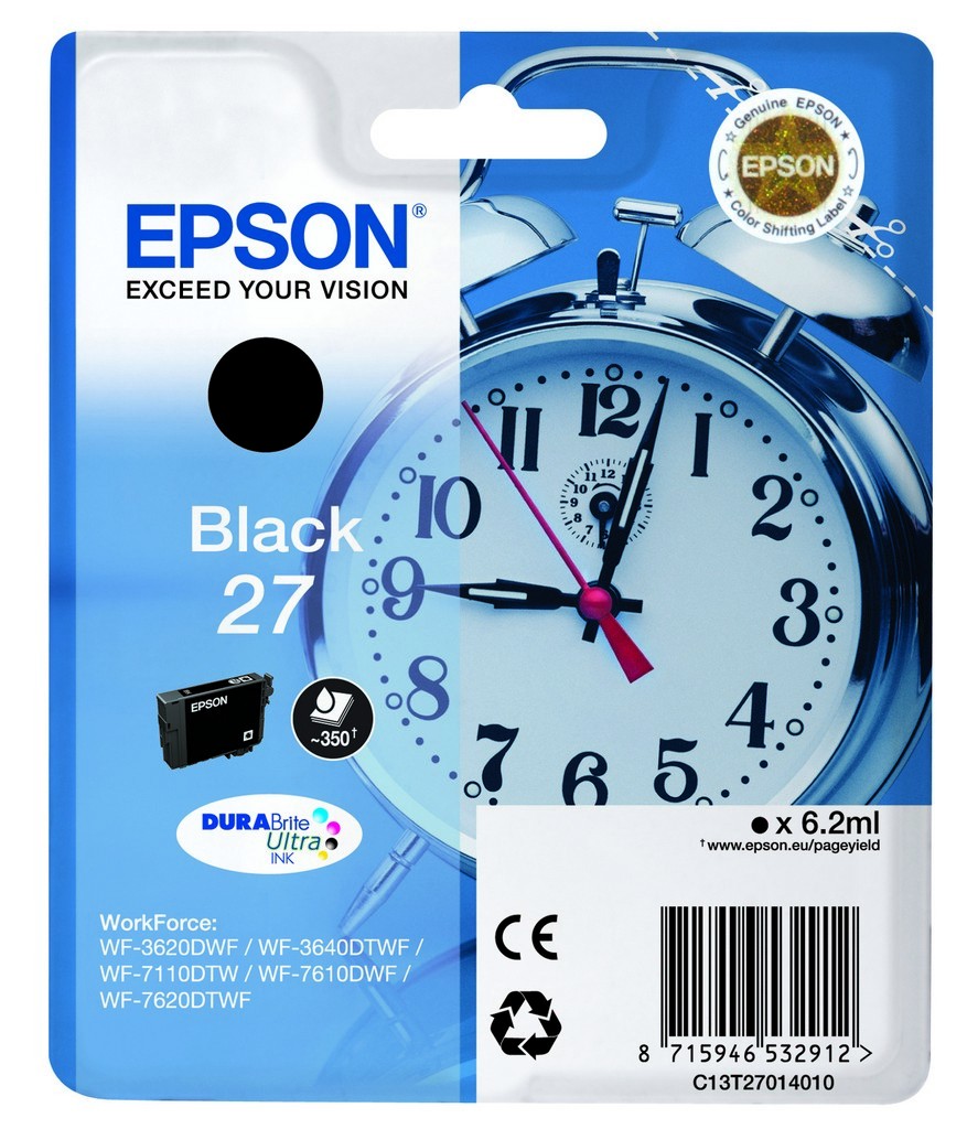 ORIGINALE Epson Cartuccia d'inchiostro nero C13T27014012 27 350 pagine 62ml