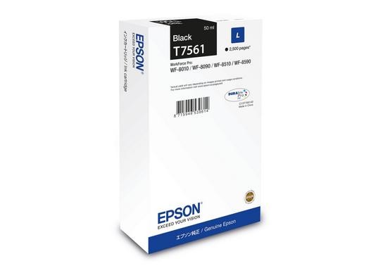 ORIGINALE Epson Cartuccia d'inchiostro nero C13T75614N T7561 2500 pagine 50ml