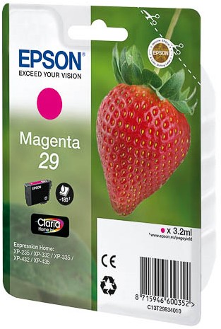 ORIGINALE Epson Cartuccia d'inchiostro magenta C13T29834012 29 180 pagine 32ml C13T29834010 ORIGINALE Epson Cartuccia d'inchiostro magenta C13T29834012 29 180 pagine 32ml C13T29834010