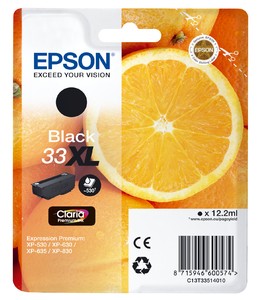 ORIGINALE Epson Cartuccia d'inchiostro nero C13T33514012 33 XL 530 pagine XL
