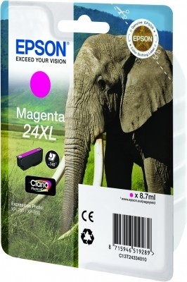ORIGINALE Epson Cartuccia inchiostro magenta C13T24334012 24 XL 740 pagine 87ml XL ORIGINALE Epson Cartuccia inchiostro magenta C13T24334012 24 XL 740 pagine 87ml XL
