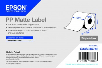 ORIGINALE Epson Etichette Bianco C33S045742 S045742