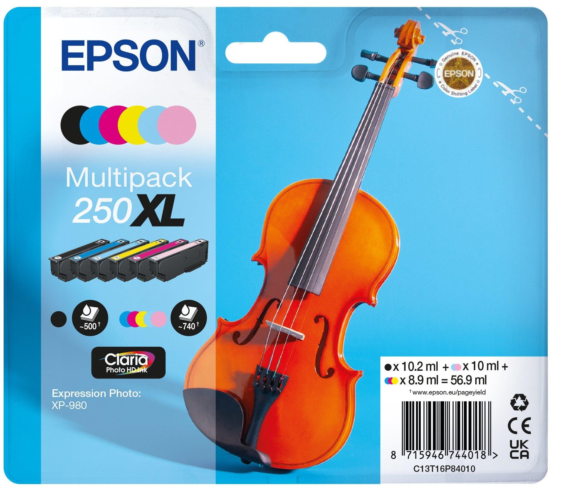 ORIGINALE Epson Multipack nero / ciano / magenta / giallo / ciano (chiaro) / C13T16P84010 250 XL 4200 pagine ORIGINALE Epson Multipack nero / ciano / magenta / giallo / ciano (chiaro) / C13T16P84010 250 XL 4200 pagine