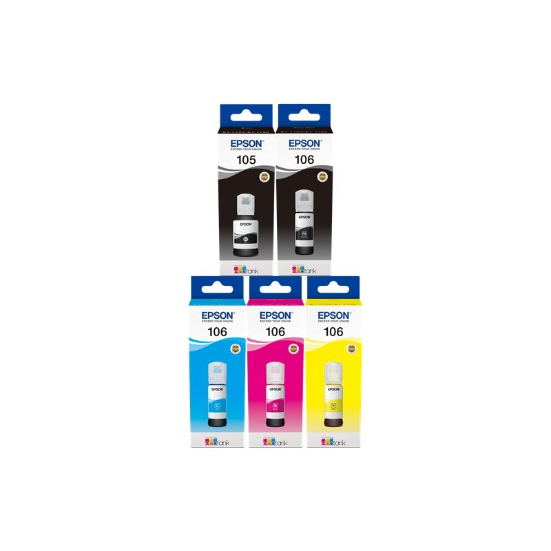 ORIGINALE Epson Multipack nero / Nero (Foto) / ciano / magenta / giallo T00Q/R MCVP 105/106