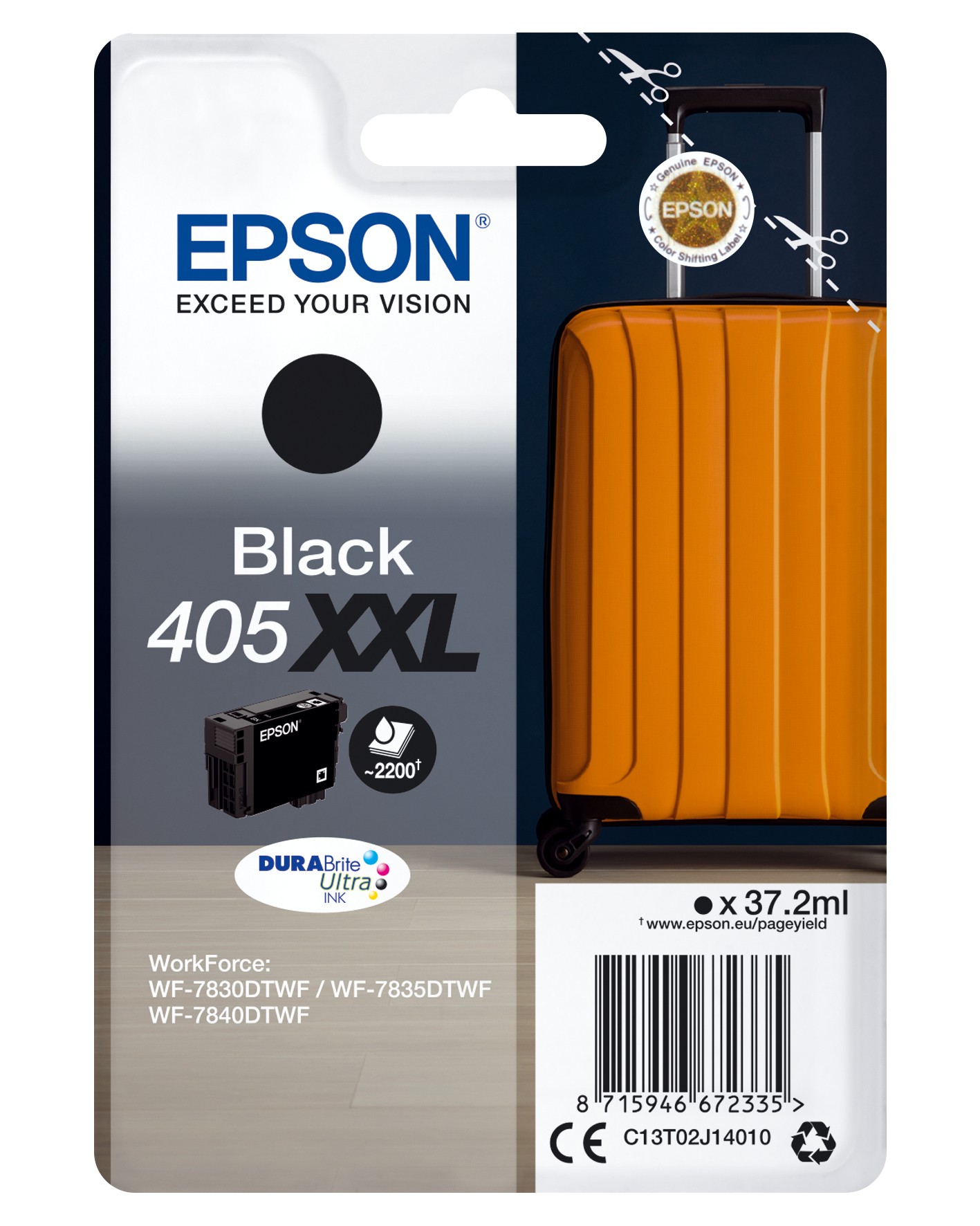 Originale Epson Singlepack Black 405XXL DURABrite Ultra Ink