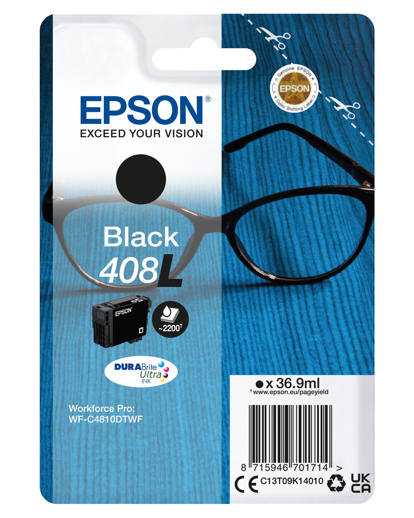Originale Epson Singlepack Black 408L DURABrite Ultra Ink