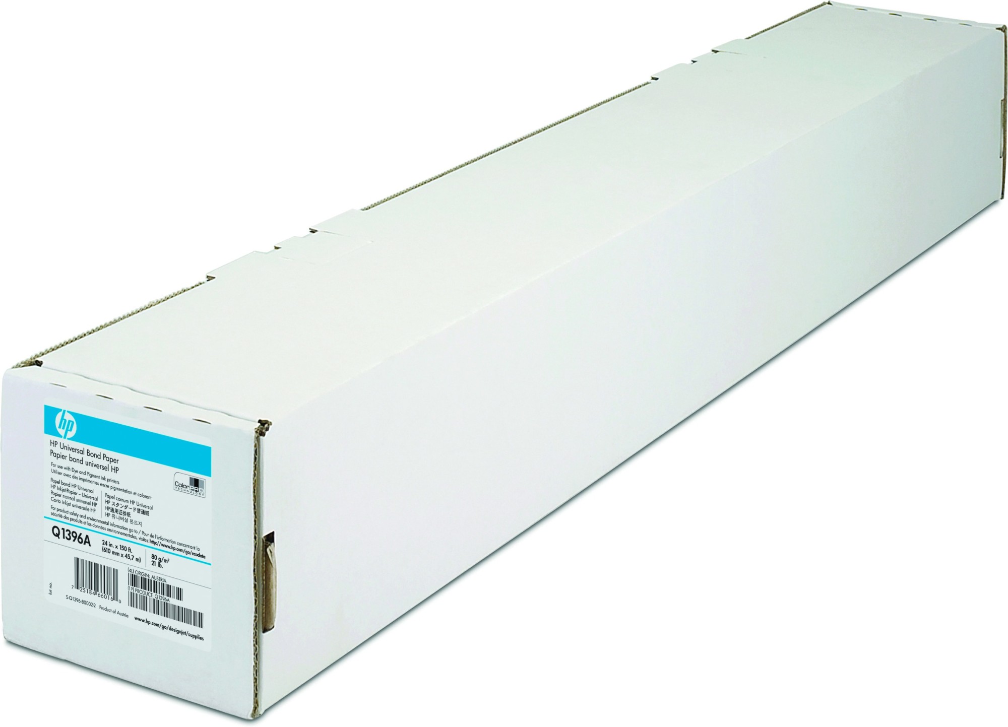 ORIGINALE HP Carta Bianco Q1396A Universal Bond Paper 610 mm x 45.7 m 80 g/m? Fibra di legno