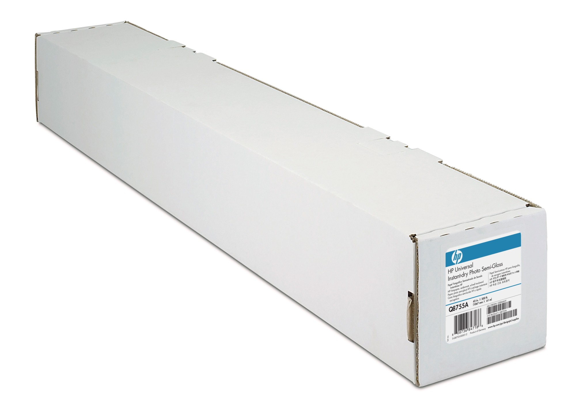 ORIGINALE HP Carta Bianco Q6580A Instant-dry Satin Photo Paper 914 mm x 30.5 m 200 g/m? Semi-lucida