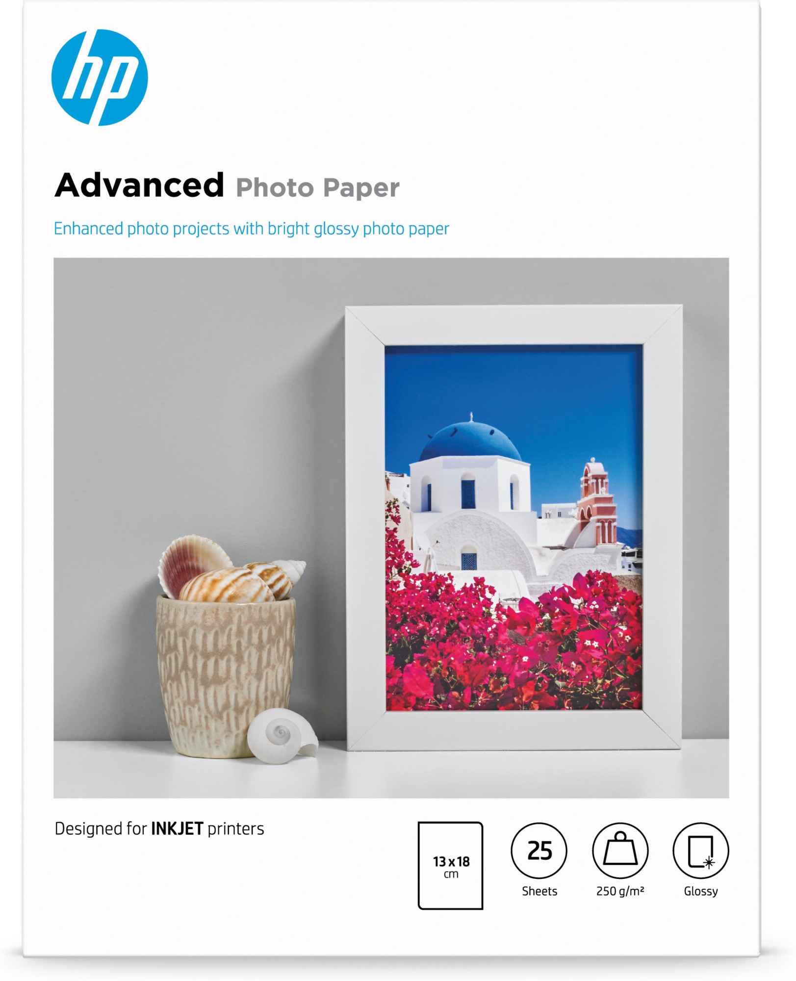 ORIGINALE HP Carta Bianco Q8696A Advanced hp® Advanced carta fotografica lucida / Q8696A 13 x 18 cm 250 g/m? 25 fogli ORIGINALE HP Carta Bianco Q8696A Advanced hp® Advanced carta fotografica lucida / Q8696A 13 x 18 cm 250 g/m? 25 fogli