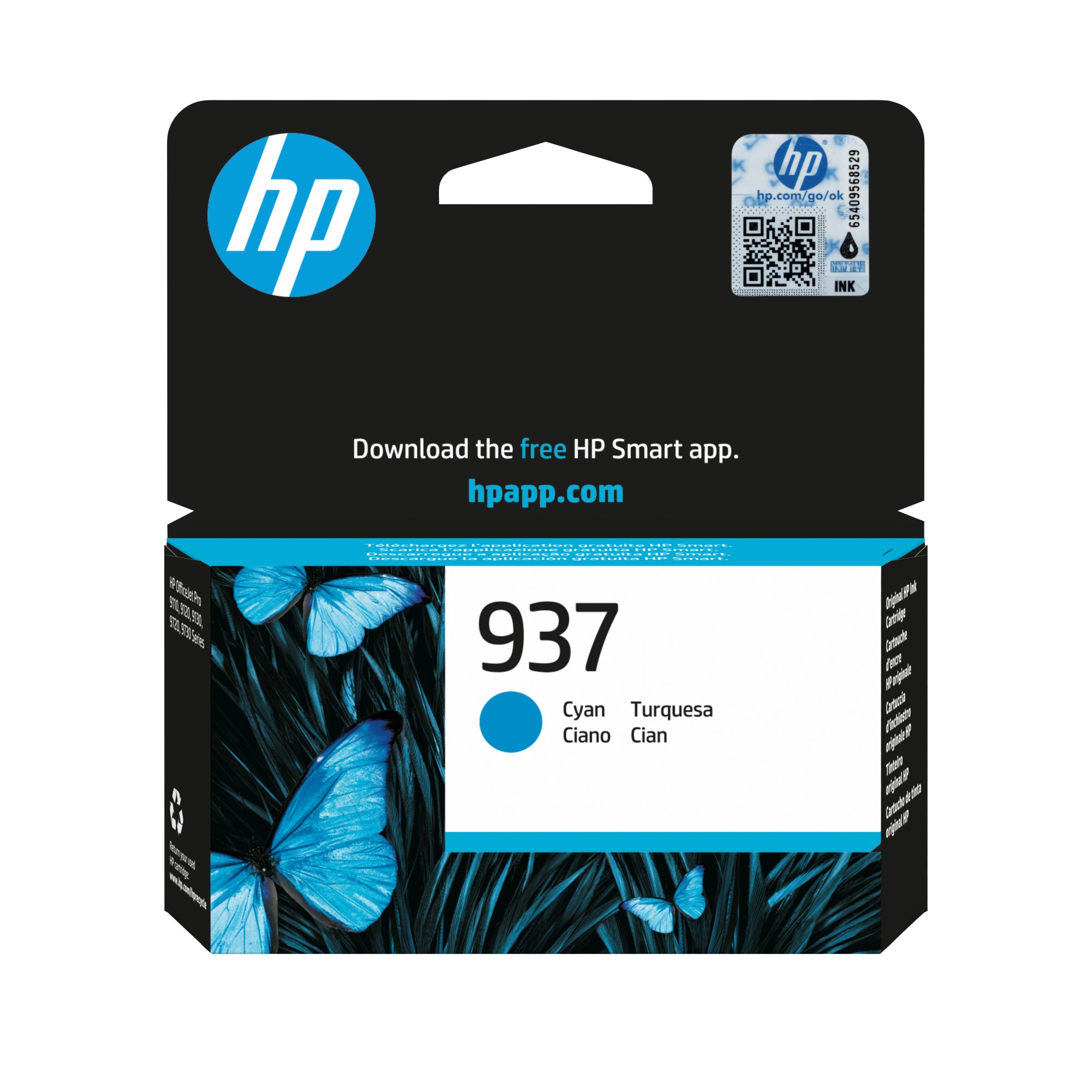 ORIGINALE HP Cartuccia d'inchiostro ciano 4S6W2NE 937 800 pagine Cartuccia di inchiostro ciano originale HP 937