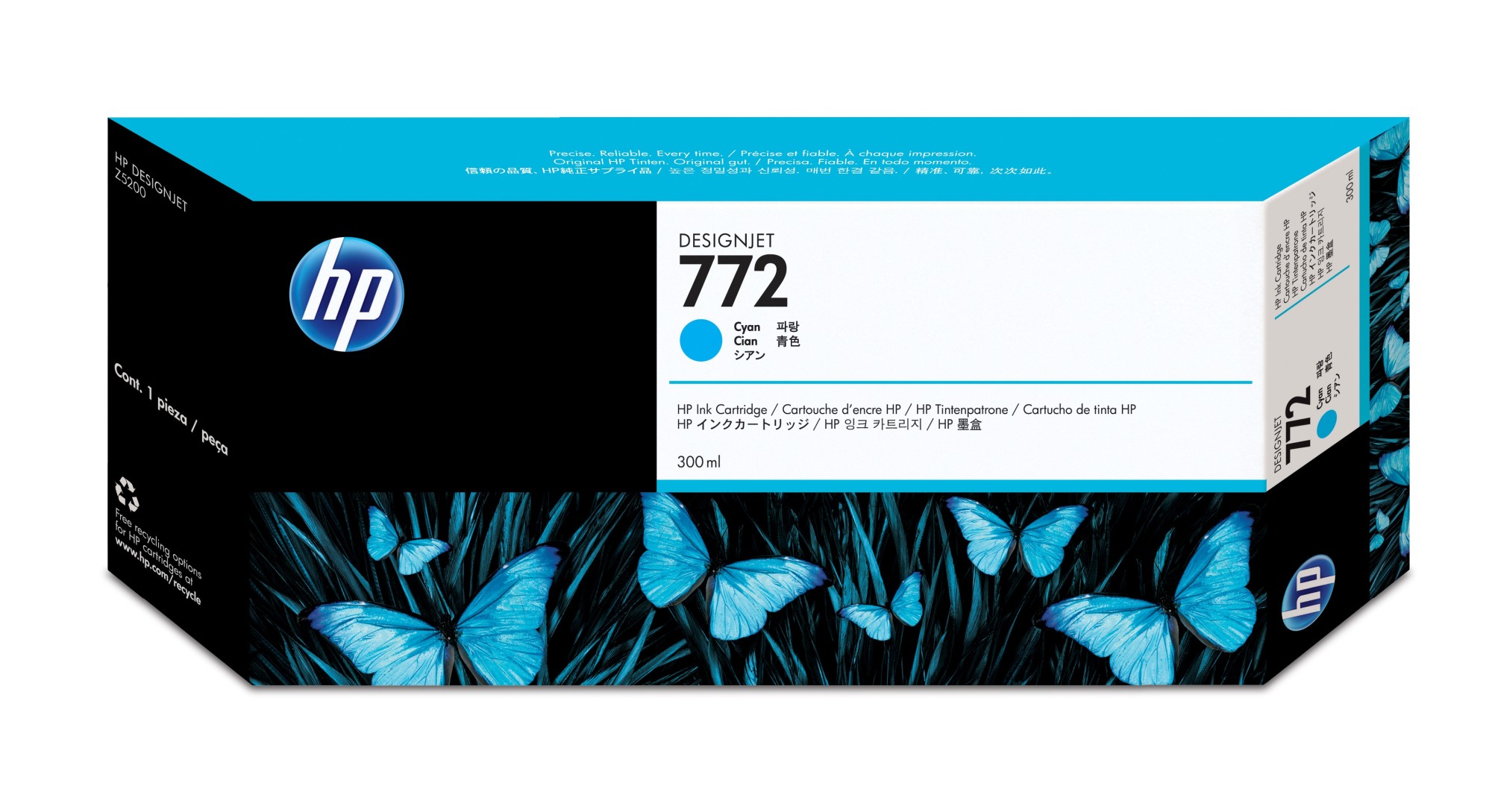 ORIGINALE HP Cartuccia d'inchiostro ciano CN636A 772 300ml inchiostro HP Vivera pigmentato ORIGINALE HP Cartuccia d'inchiostro ciano CN636A 772 300ml inchiostro HP Vivera pigmentato