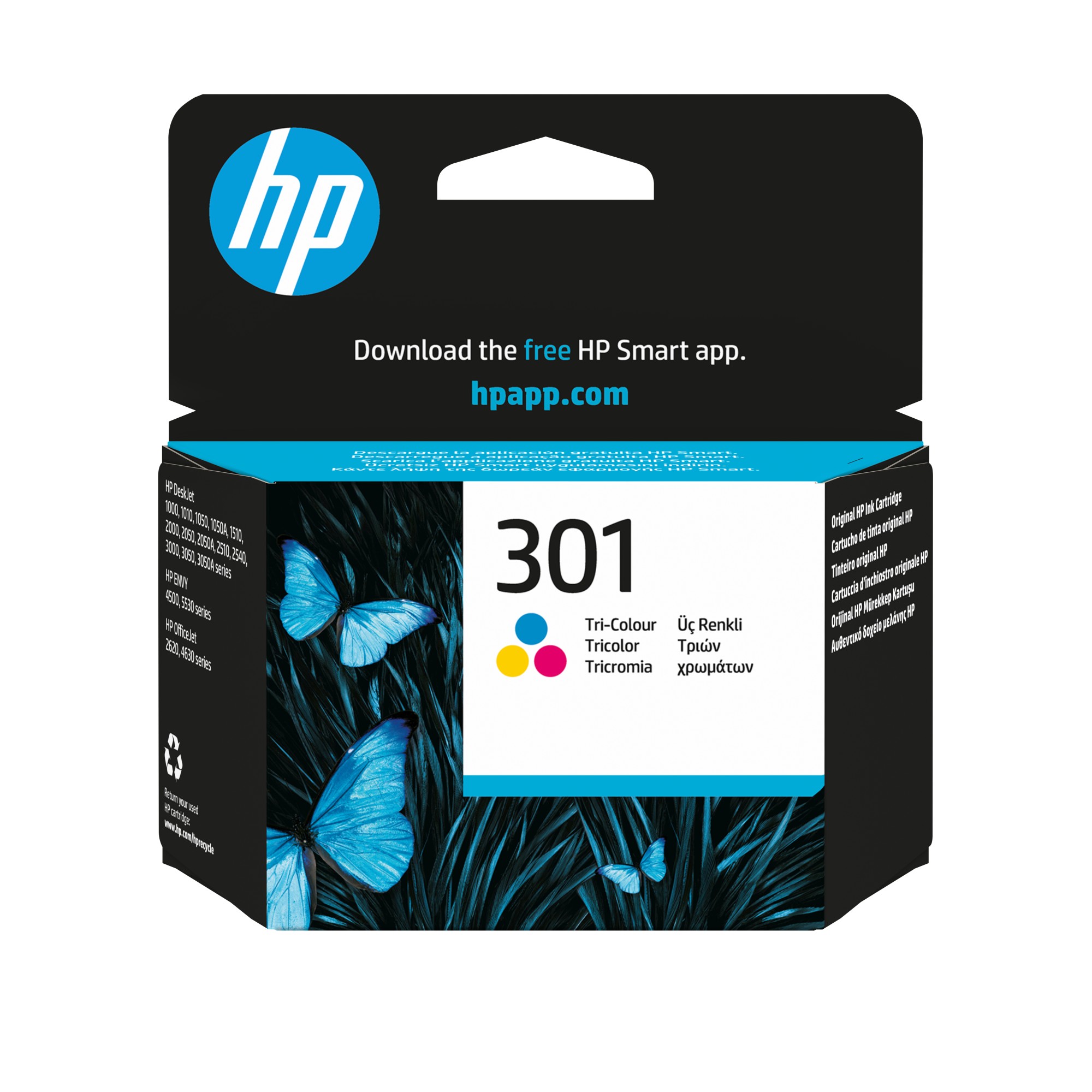 ORIGINALE HP Cartuccia d'inchiostro differenti colori CH562EE 301 150 pagine 3ml
