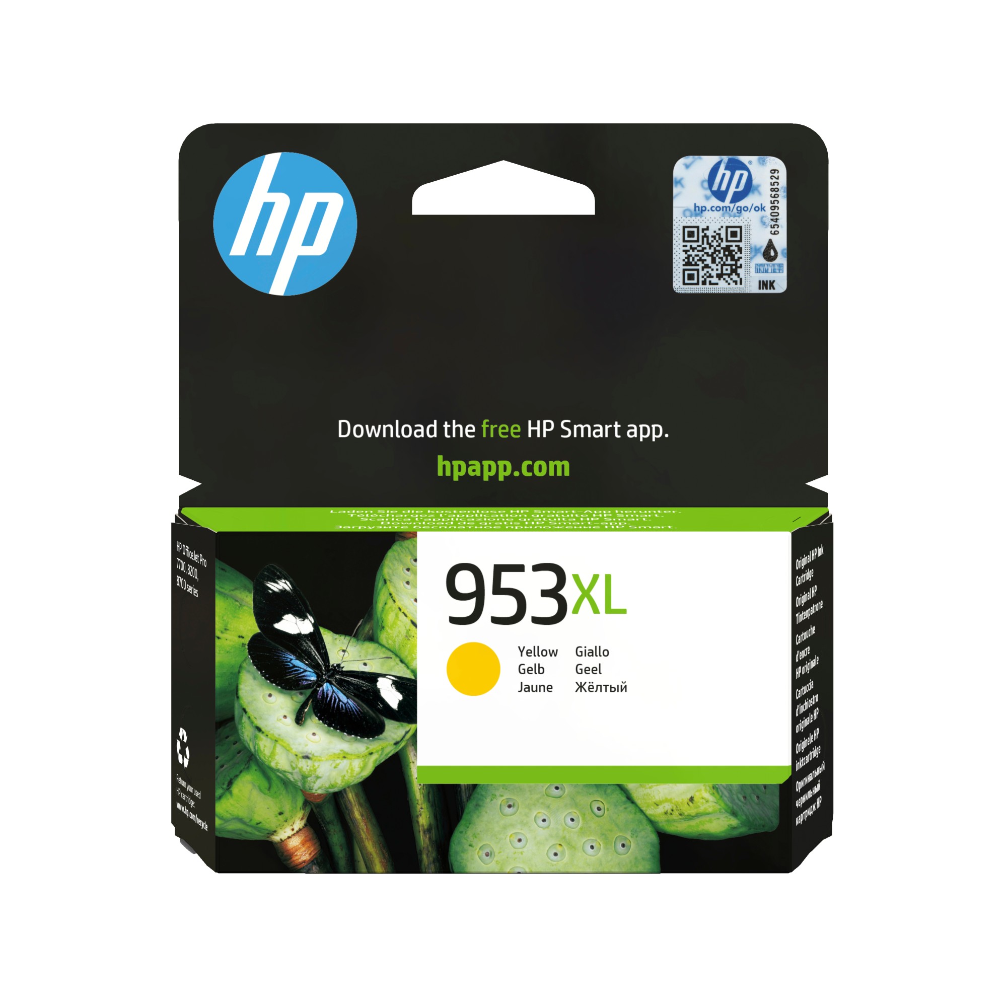 ORIGINALE HP Cartuccia d'inchiostro giallo F6U18AE 953 XL 1450 pagine